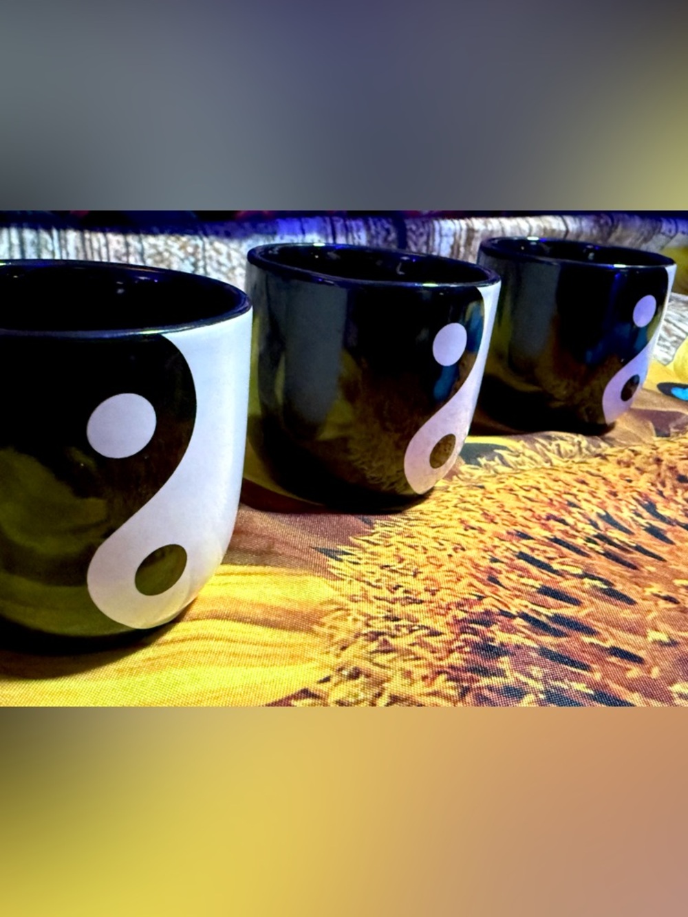 Vintage Yin Yang Espresso Cups by Avon - Set of 3
